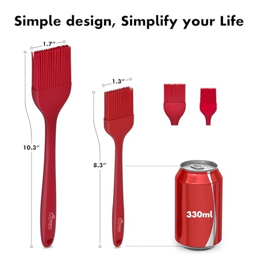 HOTEC 600°F Heat Resistant, Silicone Basting &Pastry Brushes, Red 2 - color: Red New