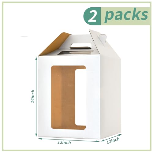 12x12x14 Inch Tall Cake Boxes for Tier Cakes,Large Tiered Cake Box,2Pack - color: 12×12×14in-2pack