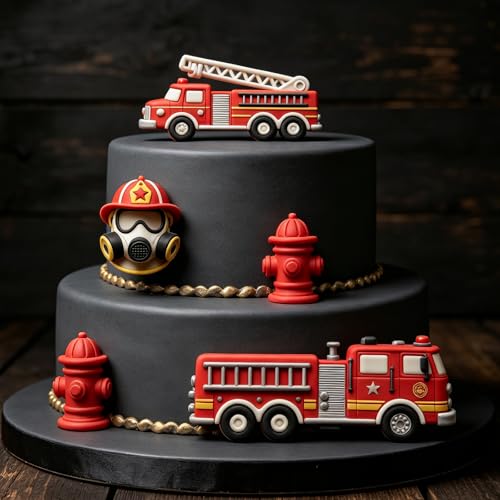 Firefighter Silicone Fondant Mold, Fire Truck Chocolate Molds