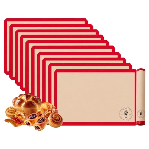 Silicone Baking Mats - Full Size Baking Sheet Liners, Pack of 10, Red - color: Red, size: Full Size Baking Mat Pack of 10