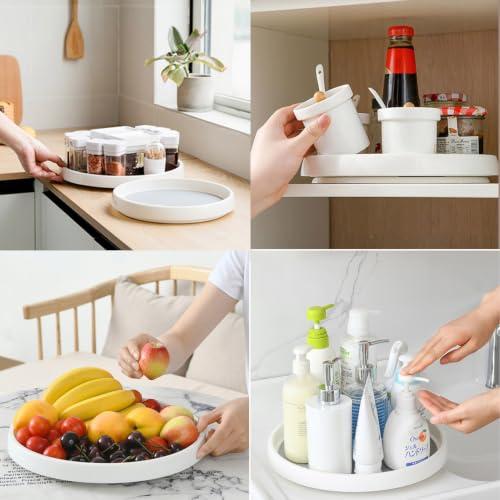 Lazy Susan Turntable Organizer 4 Pack - 10" Rotating Spice Rack Trays - size: 10inch - 4 Pack