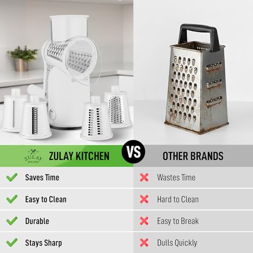 Rotary Cheese Grater Hand Crank, Vegetable Shredder - Classic White - color: 30 - White