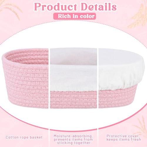 2 Pcs Banneton Bread Proofing Basket with Liners, Pink - color: Pink