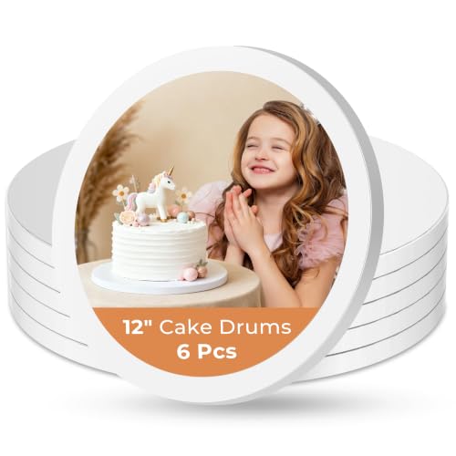 Kootek Cake Boards 12 Inch Round Cake Drums Base para Pastel, 6 Pack - size: 12 Inch