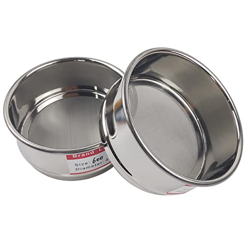 LABALPHA 600 Mesh Lab Sieves, Test Sieve #600 Mesh, 4'' Diameter, 304 Stainless Steel Wire Cloth (0.026mm) - size: 600 mesh (0.026mm)