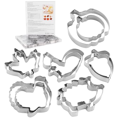 MrCookie Large Autumn/Fall Cookie Cutters,Thickened Stainless Steel - color: Fall/Thanksgiving