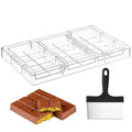 Polycarbonate Chocolate Molds, Chocolate Candy Mold with Chocolate Scraper, 3-Cavity Chocolate Making Molds for Smoothing Cheese, Cream (B) - color: B