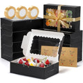 36 Pack Cookie Boxes with Window, 9x6x2.5 Inch Black Bakery Boxes - color: black, size: 9x6x2.5 in
