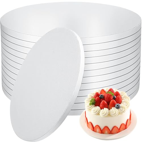 6 PCS Cake Drums 10 Inch, 10inch Drum, Cake Boards 10 Inch Round, 1/2" Thick Cardboard, Sturdy Circle, Base para Pastel Cardboard Base White Cake Boards for Wedding - size: 10 Inch