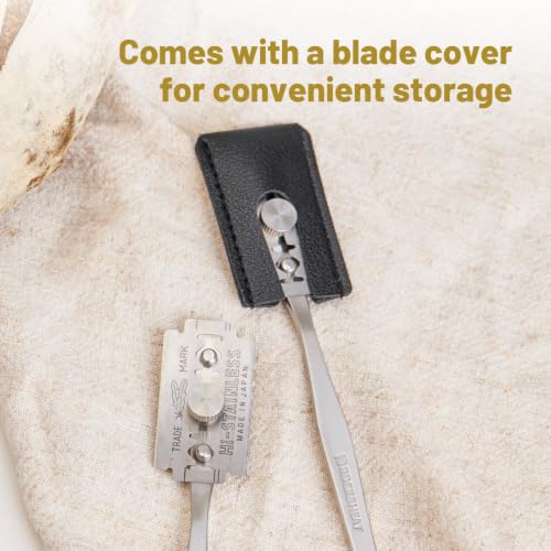 2-in-1 Bread Lame, Stainless Sourdough Scoring Tool with 5 Blades, Sharp Dough Scoring Knife, Bread Scoring Tool with Leather Protector Cover Sourdough Bread Baking Supplies - style: Finesse