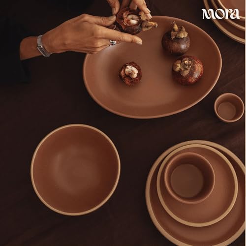 Mora Mini Ramekins Set of 4, 8oz Ceramic Pottery Baking Dishes - Microwave, Oven and Dishwasher Safe - Toasted Terracotta - color: Terracotta, size: Mini