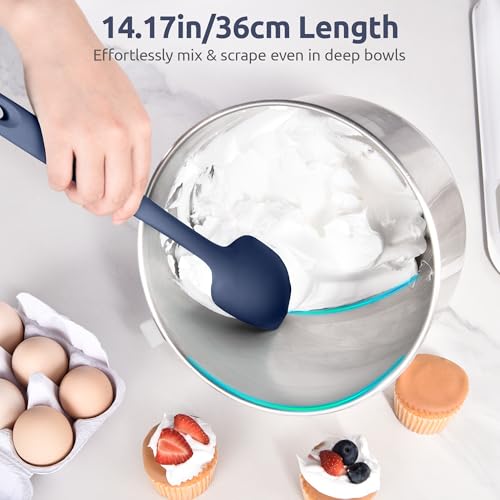 U-Taste 14" Long Silicone Spoonula, 600°F High Temp Spatula, Midnight Blue - color: Midnight Blue, size: 14 in (spoon spatula)
