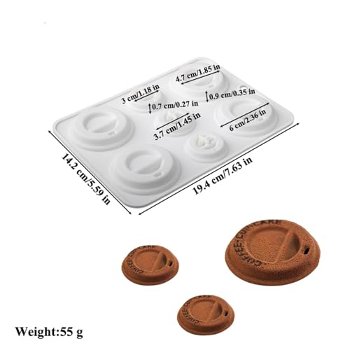 2pk Silicone Coffee Cup Baking Mold Easy Release for Desserts