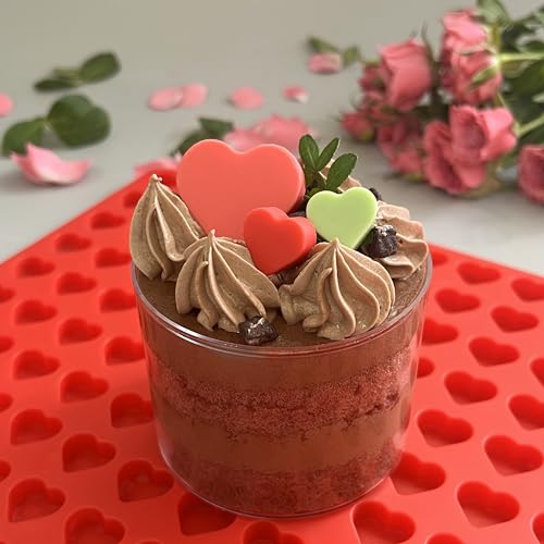 Mini Heart Chocolate Candy Molds Silicone, Silicone Heart Gummy Molds Fondan Molds with Scraper (S) (Pack of 2) - size: small (Pack of 2)