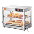 VEVOR 2-Tier Commercial Food Warmer Display, 800W Food Display Warmer with Light to Enhance Food Display, 86℉~185℉ Temperature Control, 58L Large Capacity for Hamburger, Pizza, Bread, Fried Chicken - size: 2-Tier-61Qt