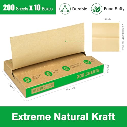 EcoDispose 2000 Count 10" x 10.5" Precut Pop Up Deli Paper Sheets, Kraft - color: Kraft, size: 10"x10.5"