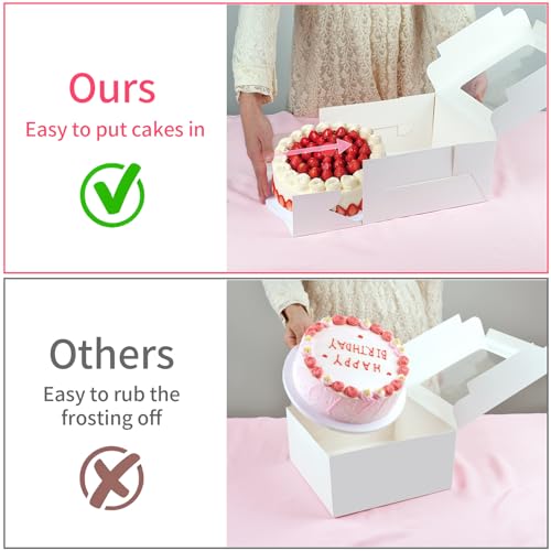 WINKIO Cake Boxes 10 inch, Cake Carrier Holder, Storage Transport Container - size: 10×10×5