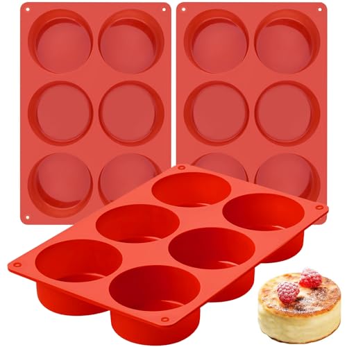 Silicone Egg Molds Frittata Pan, 3 Inch Deep Starbuc Egg Bites Molds Dash Silicone Cups Sous Vide Mold Round Rolls Tray for Breakfast Sandwiches Omelets Dinner Rolls Baking - color: Maroon, size: Round-3pcs