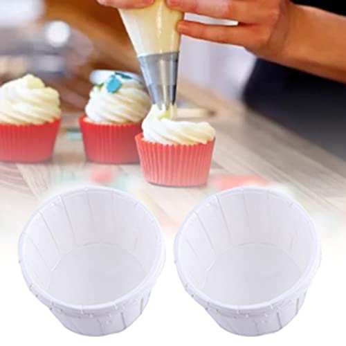 100Pcs Mini Baking Cups, Mini Muffin Cups (Pure White) - color: White