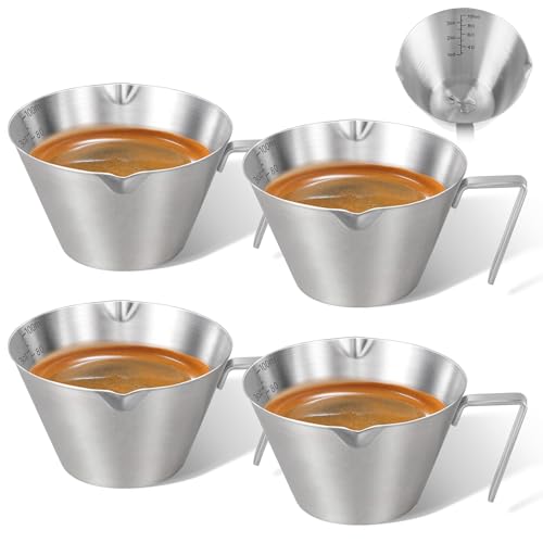 4 Pc Stainless Steel Espresso Shot Cups, 3.4oz/100ml, Silver - color: 10_ Silver 4pcs