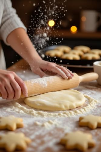 Rolling Pin for Baking Pizza Dough Non-Stick Dough Roller with Handles 18 Inches Long Baking Rolling Pin for Pizza, Fondant, Crust, Cookie & More - size: Pack of 6