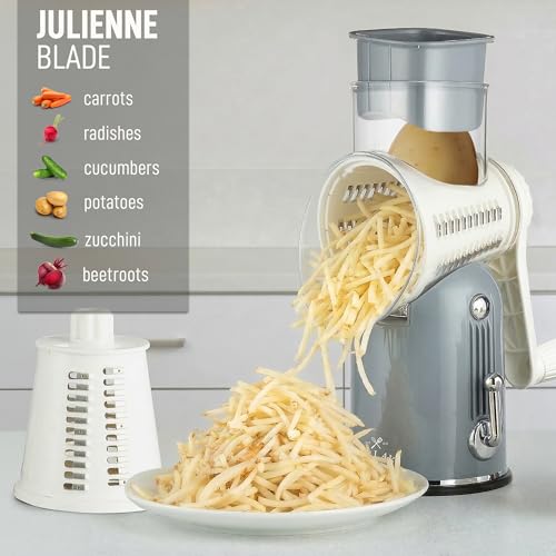 Rotary Cheese Grater Hand Crank, Vegetable Shredder - Classic Gray - color: 26 - Gray