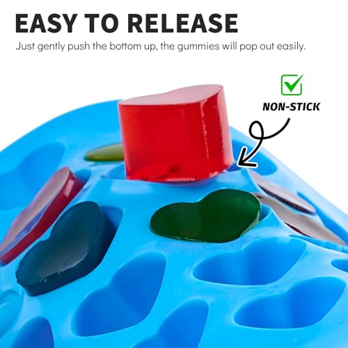 Puyeipt Silicone Gummy Candy Molds, 4 Pack, 201 Cavities