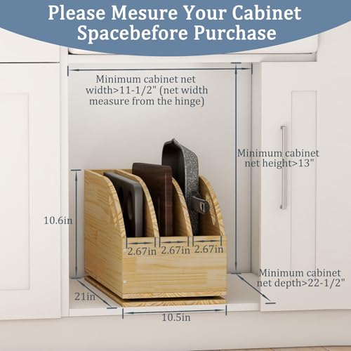 Pull Out Cookie Sheet Organizer for Cabinet, 10.5"W X 21"D X 10.6"H
