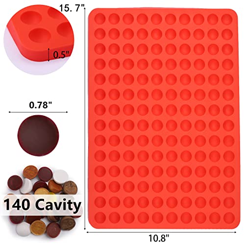 2 Pcs Small Silicone Molds, 140 Cavity Semi Sphere Molds for Chocolate, Baking, Homemade Candy, Wax Melts Beads, Ice Balls, DIY Dog Training Treats - size: 2 of 140 Cavity-Small Size