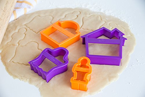 Fox Run 3668 Nesting Halloween Cookie Cutters, 1.5 x 4.5 x 7.5 inches, Multicolored - style: Haunted House Set
