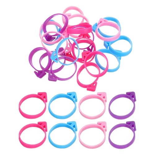 uxcell 60Pcs Pastry Bag Ties Silicone Reusable Blue/Purple/Pink/Rose Red - color: Multicolor