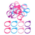 uxcell 60Pcs Pastry Bag Ties Silicone Reusable Blue/Purple/Pink/Rose Red - color: Multicolor