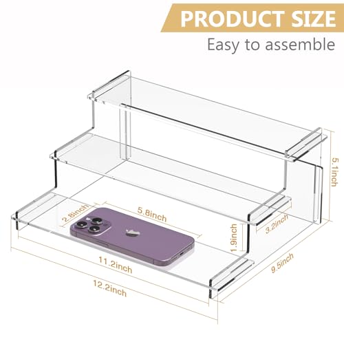 Acrylic Risers Display Stand, 3 Tier Cupcake Holder, Perfume Organizer