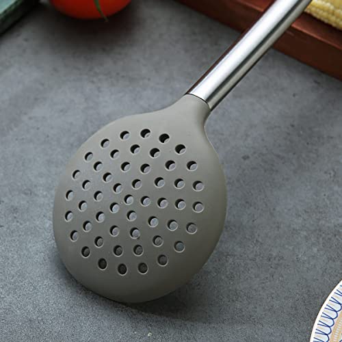Berglander Skimmer, Non-stick Silicone Strainer, Kitchen Cooking Skimmers For Non-Stick Cookware, Dishwasher Safe, Easy to Clean - style: h. Skimmer