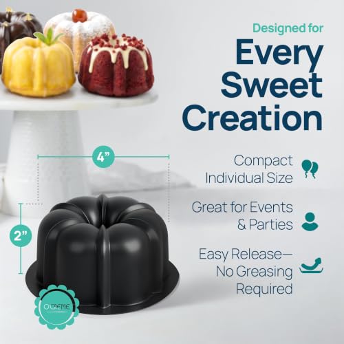 O'CREME Mini Cake Pan with Container, Non-Stick Silicone, 50 Pack - size: Mini Cake Pan and Container Set