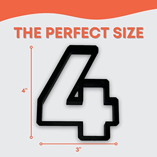 4 Block Numbers Cookie Cutter with Easy Push Design (3.5 inch)