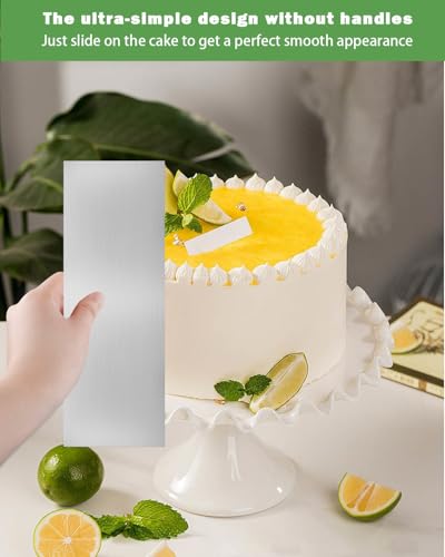 3PCS Stainless Steel Cake Scraper Set, Frosting Scraper Tools - color: Stainless Steel 3PCS