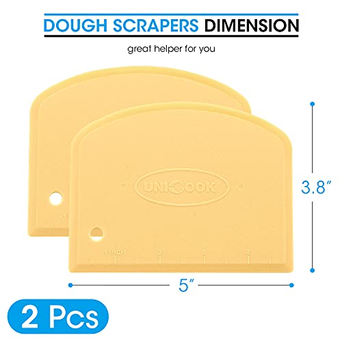 Unicook 2 Pack Plastic Dough Scraper, Nonslip Pizza Cutter