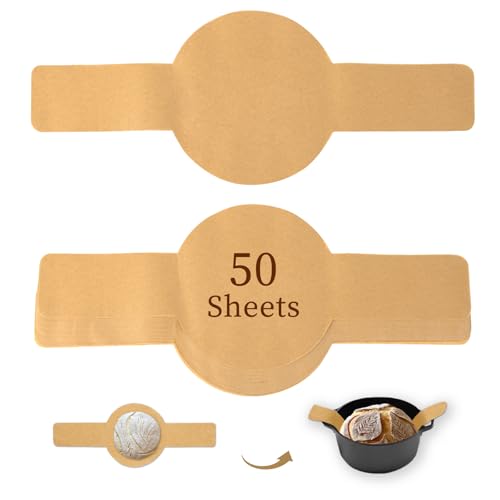 BlissBoard Disposable Parchment Bread Sling for Dutch Oven 50 Pcs - color: Unbleached, size: Round