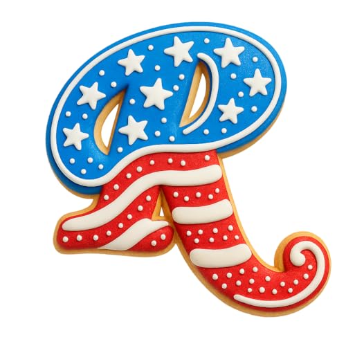Mighty Gadget Fancy Cursive Letter A to Z Cookie Cutter - 4" Tall Alphabet Baking Mold (Random Color) (R) - color: R