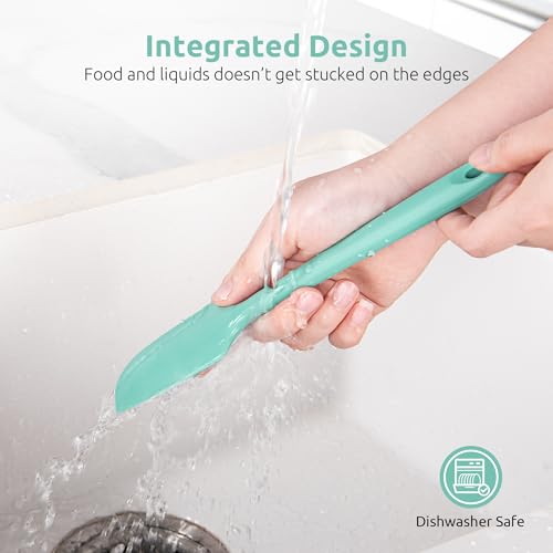 U-Taste Small Mini Silicone Spatula, 9in Rubber Jar Bowl Scraper, Aqua Sky - color: Aqua Sky