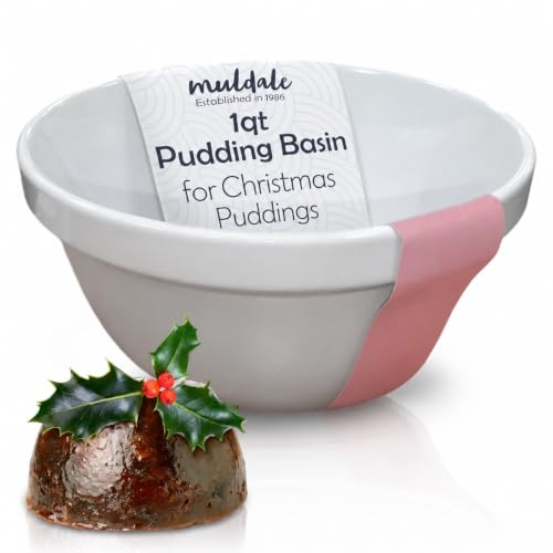 Ceramic 1 Liter Pudding Mold - Christmas Pudding Basin for Steaming - size: 1 qt