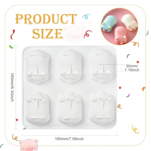 Airssory 2 Pcs Lovely Pig Shape Silicone Moulds Animals Theme Baking Molds for Chocolate Candy Fondant Dessert Cake Handmade Soap Resin Clay - color: Shape Silicone Moulds - 2 Pcs