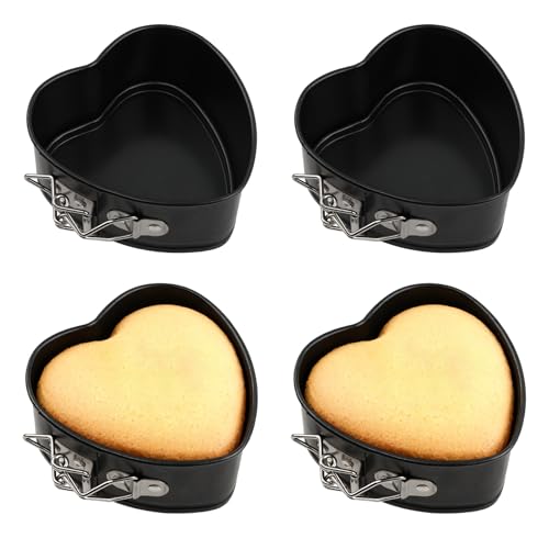 4 Inch Heart Springform Pans, Set of 4 Baking Pan