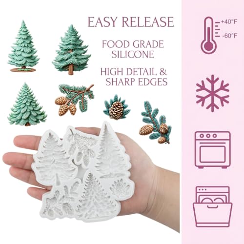 Christmas Tree Silicone Molds Pine Tree Pinecone Fondant Molds - color: Style H