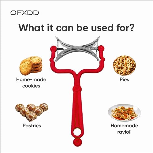 Dumpling Roller - Circle Dough Cutter with Plastic Handle - Rolling Cookie Cutter for Baking