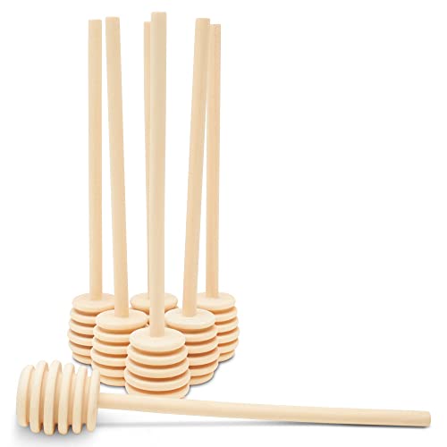 Wooden Honey Dipper Sticks, Honey Comb Wand Stirrers for Tea, Honeycomb Dripper Stir Spoons, Wood Dabber Combs Drizzler Sticks for Cake Pops, 8" Charcuterie Drizzle Dippers Pack of 6 by Woodpeckers - size: 8 inch