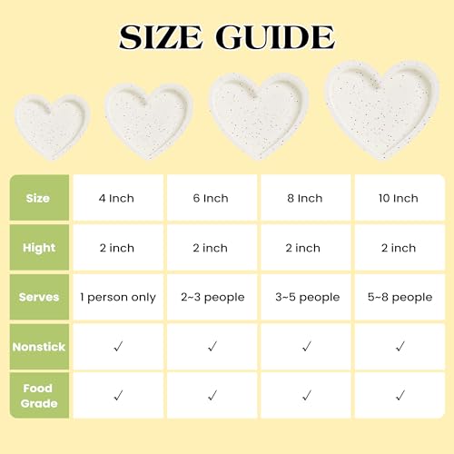 6 Inch Small Heart Shaped Cake Pans for Baking, Set of 3 - color: Cream, size: 6 inch
