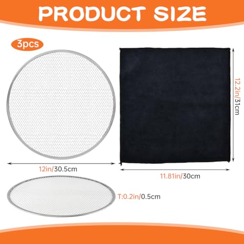 3Pcs 12 Inch Pizza Pan, Pizza Screen for Oven, Daily Baking & Family Meals