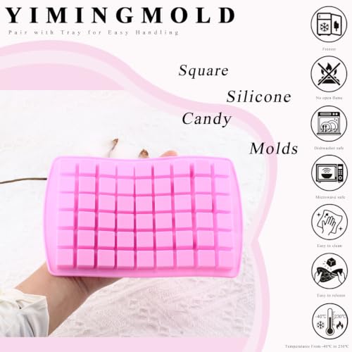 54 Cavity Square Silicone Candy Molds Set Of 2